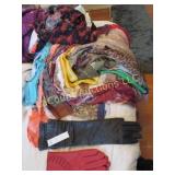 2 pr womens gloves many assorted scarves