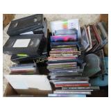 assorted media cds vhs