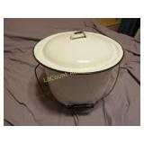 vintage enameled covered pot