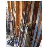 Lg amount cross country skiis poles & shoes