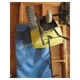 lawn fertilizer spreader blue vinyl bag