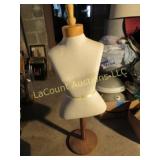 torso mannequin dress form wood base