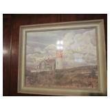 framed lighthouse print