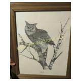 framed owl print sky cat Betsey Popp
