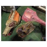 3 wall animal head decorations
