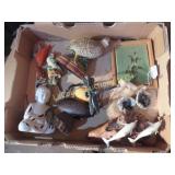 assorted vintage decor ironwood bird Perry dolphin