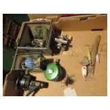 fishing reels assorted some lures