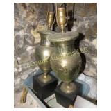 pr vintage MCM brass table lamps