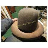 antique wood millinery hat mold stand w rim