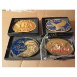 4 NRA belt buckles new old stock golden eagles