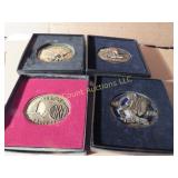 4 NRA belt buckles new old stock