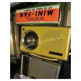 vintage panasonic radio mini fan & GE radio