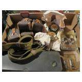vintage ammo holders w belts oil holders misc
