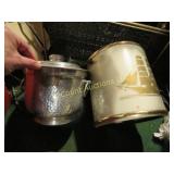 2 vintage ice buckets ship w acrylic lid aluminum