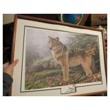 wolf wildlife framed print artist signed