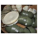 many pottery cups china set