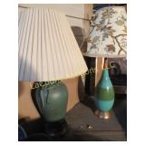 MCM table lamp w floral shade another mod lamp