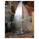 Modern acrylic sailboat sculpture Ofer Edinburgh