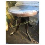 antique stool leather top