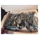 assorted vintage flatware siverware