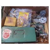 fishing tackle box assorted reels misc lures