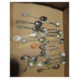 assorted travel souvenir spoons