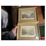 pair European views countryside prints