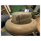 antique wood millinery hat mold stand w rim