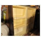 shallow sliding door display cabinet