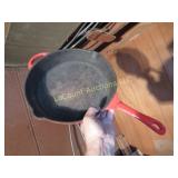 enameled back cast iron frying pan