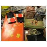 tea tins trinket box squirrel candle holder misc