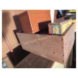 wood apricot crate w cigar boxes