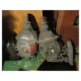 pair large ornate outdoor sconce lights cast metal