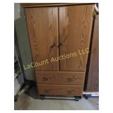 double door cabinet w drawers & wheeled cart