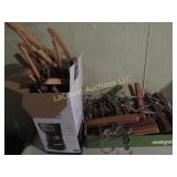 assorted hangers wood pants coat