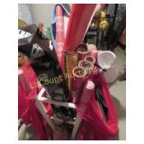 stool w assorted wrapping paper mesh bags