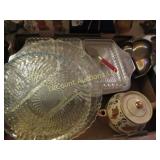 divided serving dish glass platters metal dish