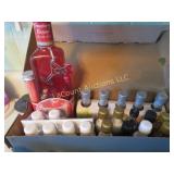 assorted small booze liquor bottles
