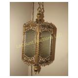 vintage hanging swag lamp plug in