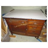 enamel top vintage kitchen cabinet