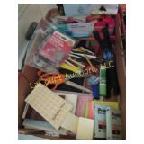 office supplies scissors post it notes