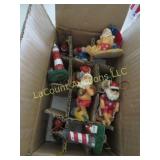 lighthouse & Santa ornaments box full
