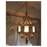 vintage hanging swag light plug in