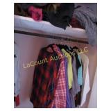 all clothing in closet both sides women