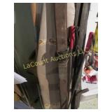 2 sets antique wood skiis & pr poles