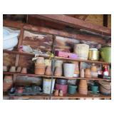 all gardening pot planters misc on shelves