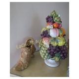 ceramic fruit tower & boot