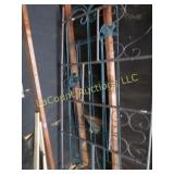 3 green trellis one hand made copper type trellis