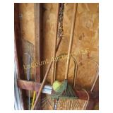 2 leaf rakes bamboo hoops air pump chisel