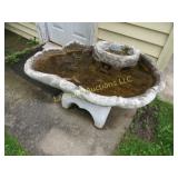 large concrete 2 piece bird bath yard decor